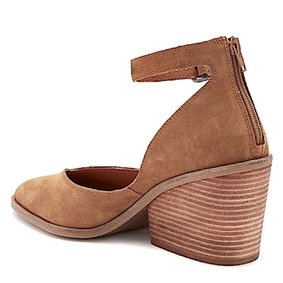 Lucky Brand Stephi Pointed Toe Tan Suede Wedge Pumps - Picture 4 of 11